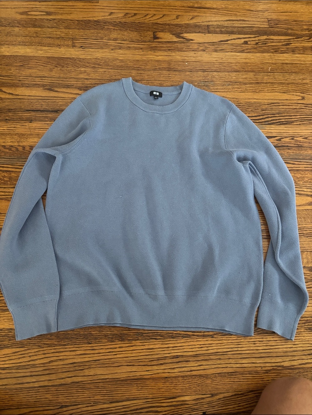 Uniqlo Men's Soft Dusty Blue Crewneck Sweater